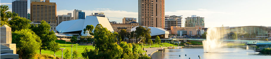 Adelaide city fountain view