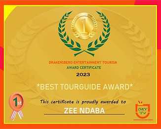 Certificat du meilleur guide touristique du Drakensberg

