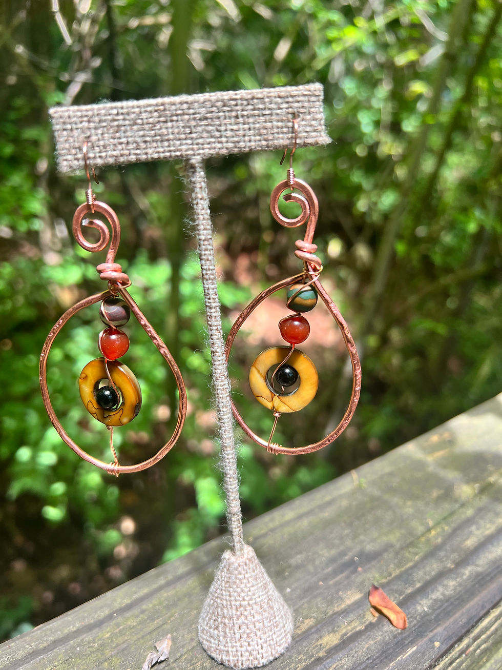 Shells of red & black earrings