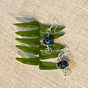 Blue Lampwork glass earrings