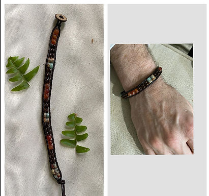 Single wrap Jasper/agate/coconut wood