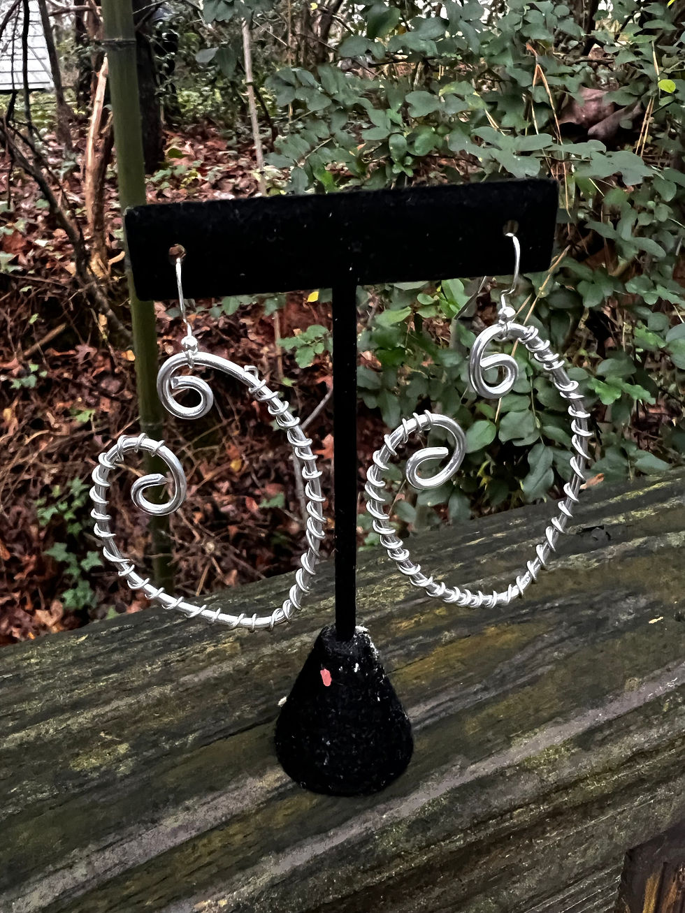 Silver heart earrings