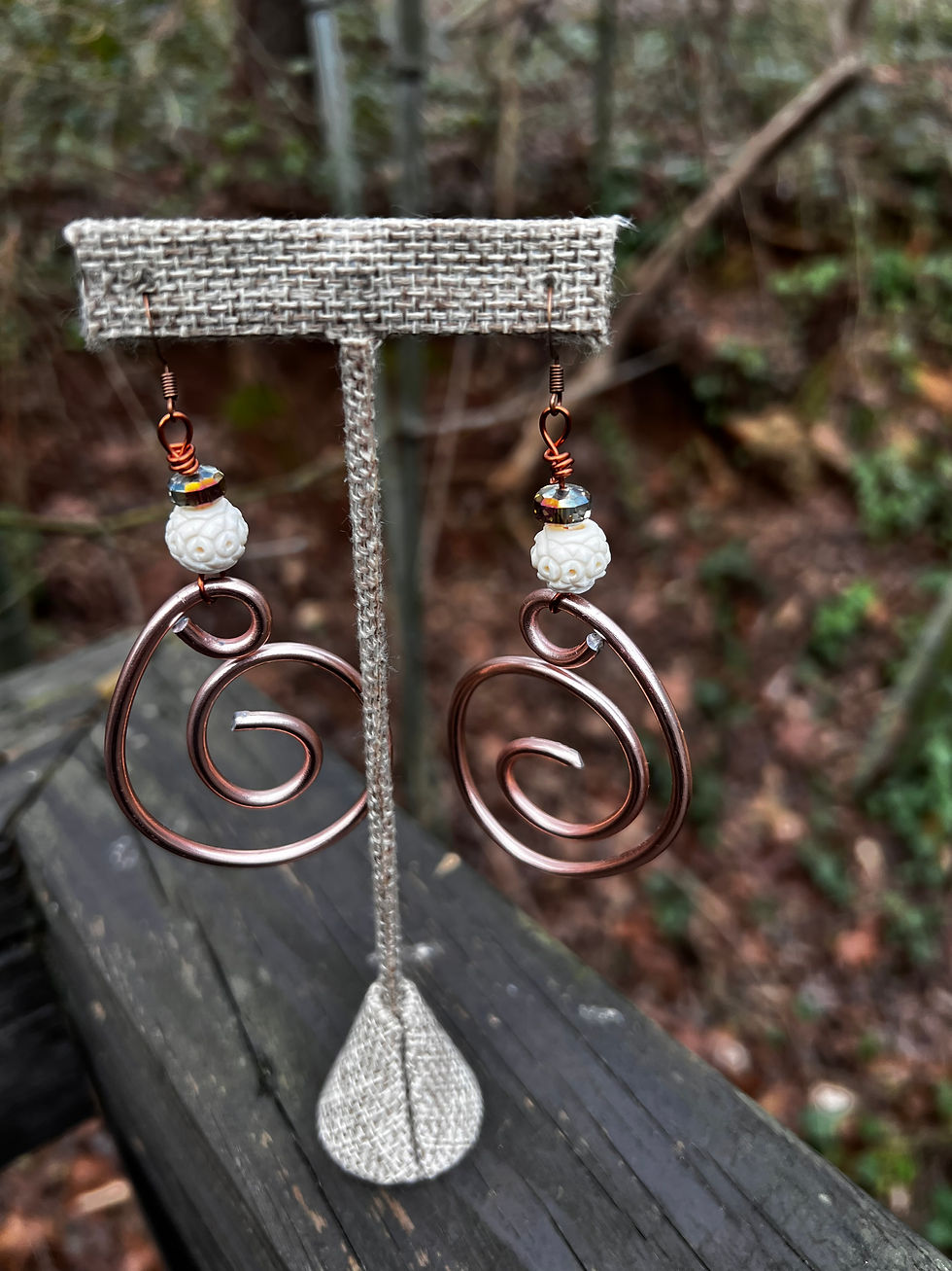 Bronzy bone earrings