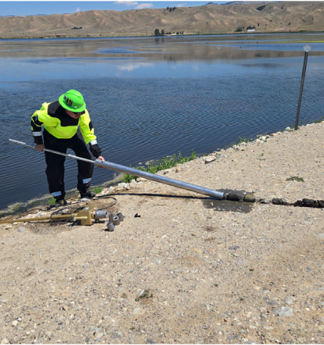 core sample being extracted