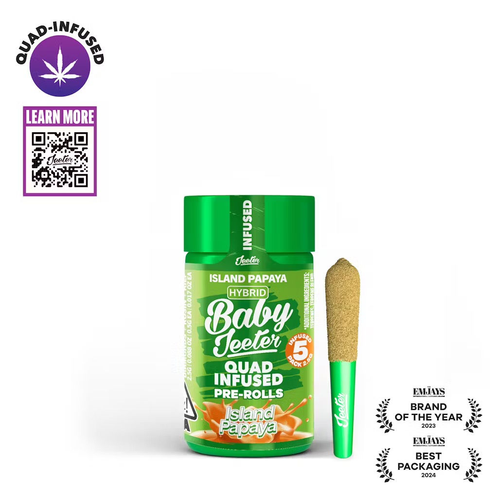 Jeeter | Island Papaya | Quad Infused Prerolls | 5pk