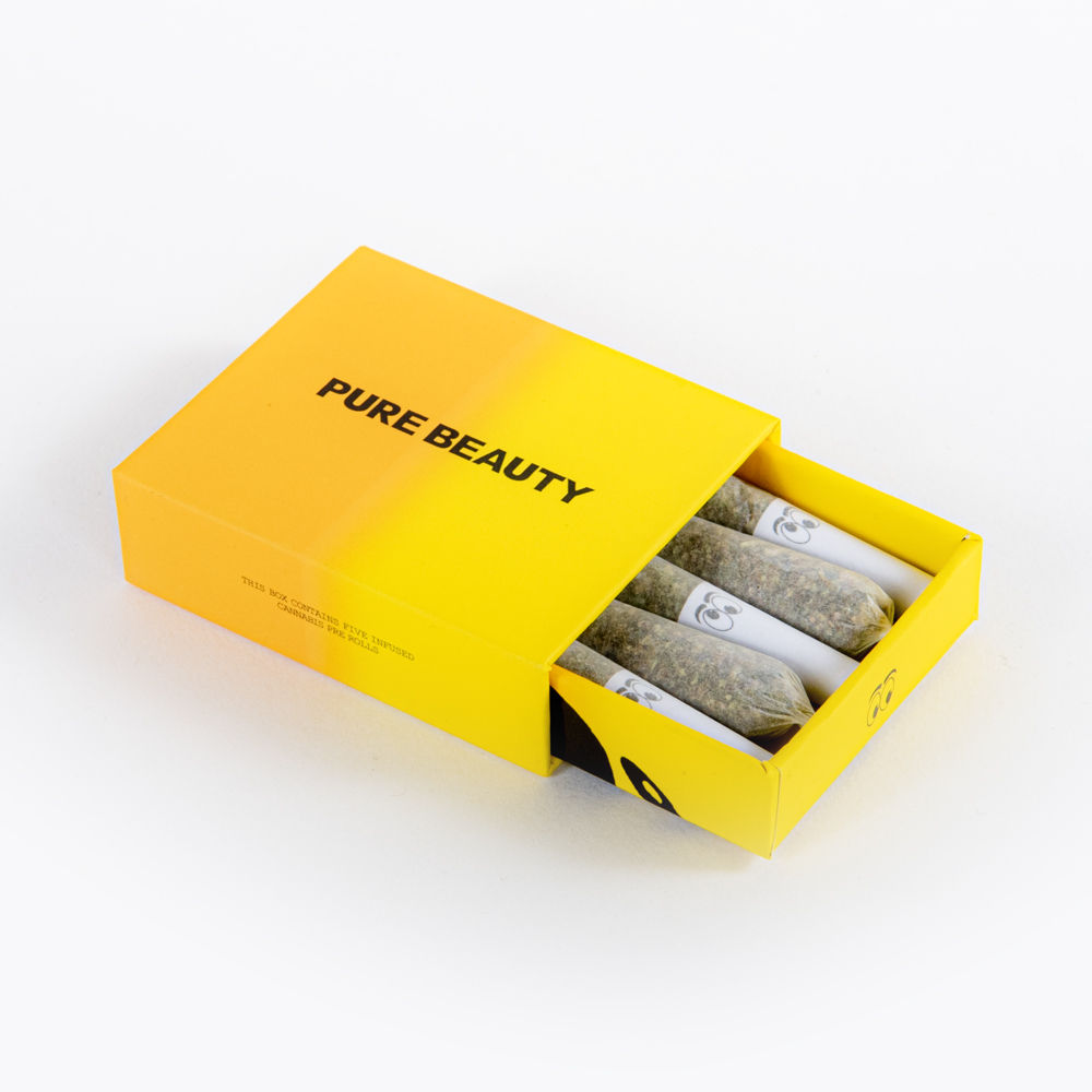 PURE BEAUTY LIVE ROSIN AND ICE WATER HASH SOLVENTLESS PRE ROLLS 5PK