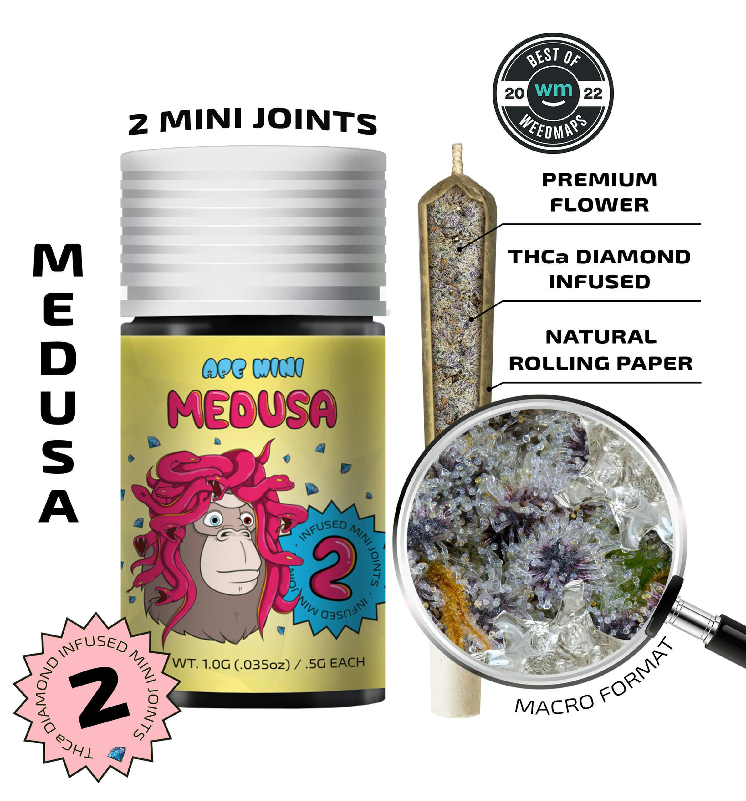 Ape | Medusa | Infused Mini Pre-Rolls | 2pk