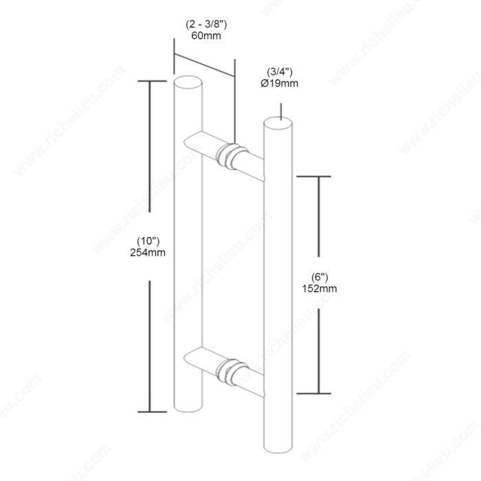 Thumbnail: Back-to-Back Ladder Handle - 3/4" (19 mm) Diameter