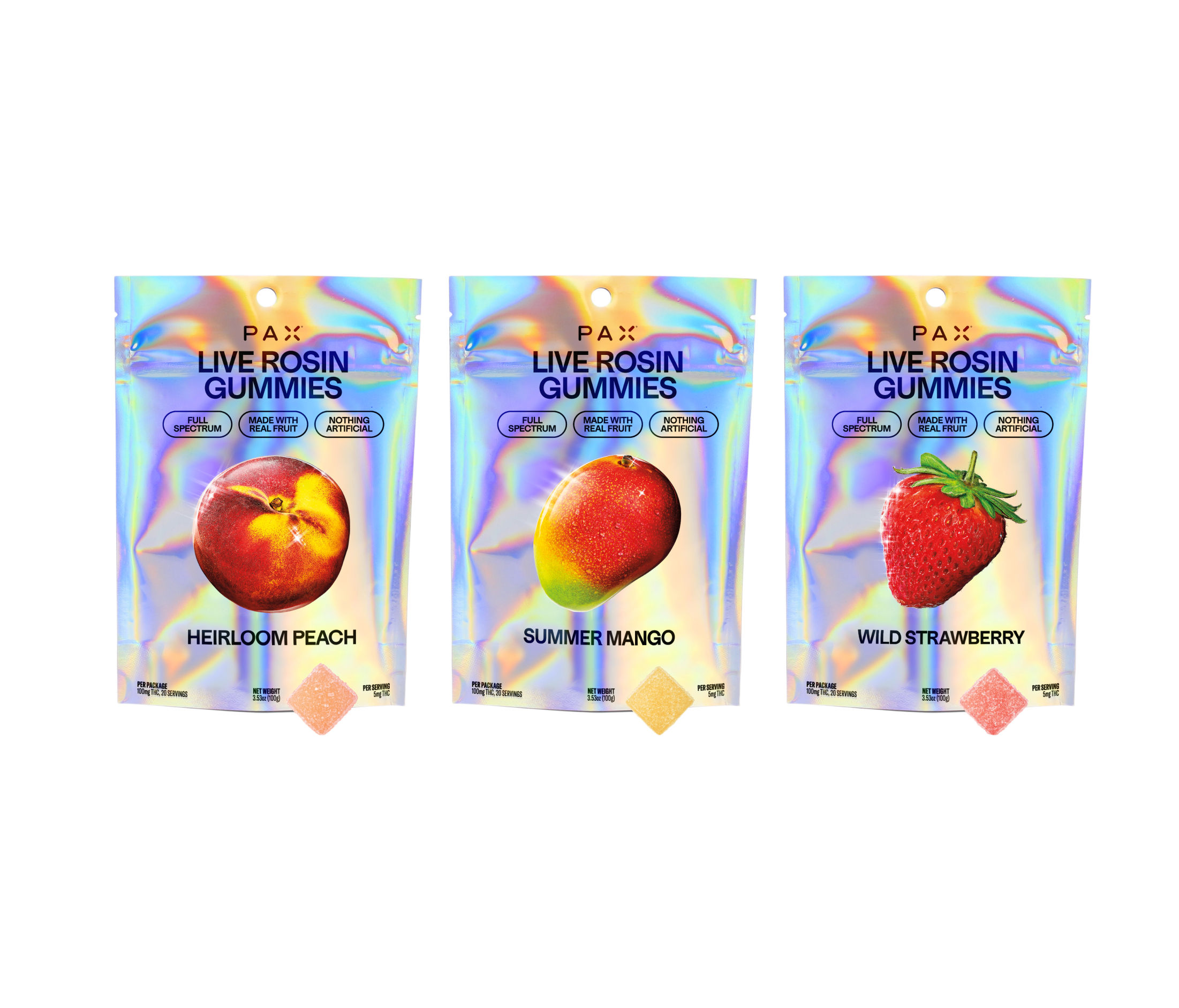 PAX LABS LIVE ROSIN GUMMIES 100MG