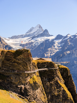 Die First und das Wetterhorn im Blick beim Wandern in Grindelwald