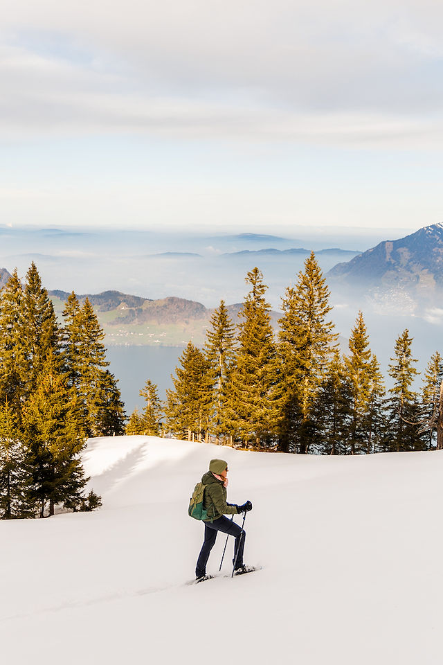 Schneeschuhwandern auf der Klewenalp ist die perfekte Samstagsbeschäftigung