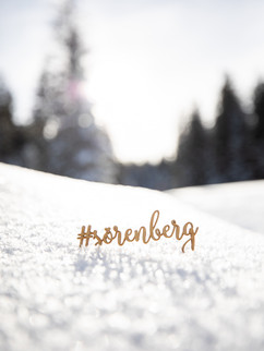 Sörenberg Schriftzug aus Holz im Schnee