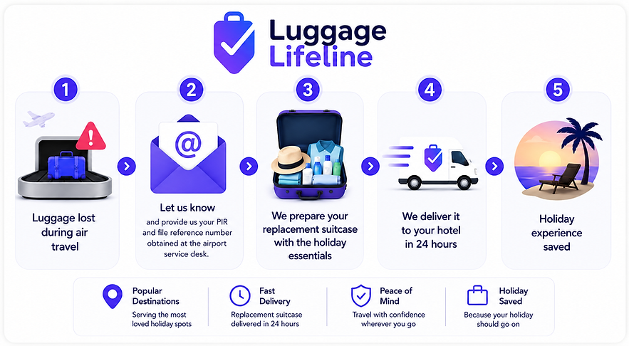 Flow chart for how Luggage Lifeline works