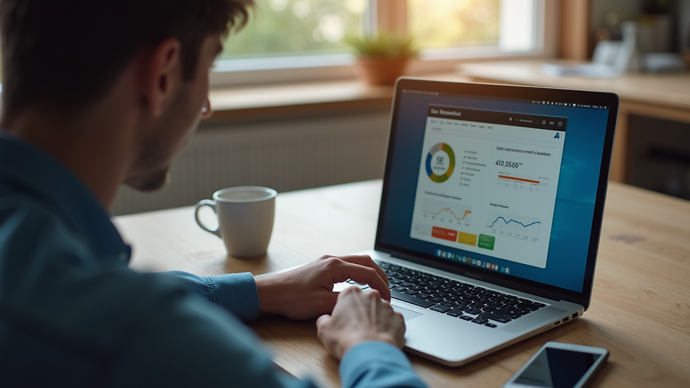 Eye-level view of a person reviewing their credit score on a laptop