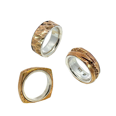Silver Sleeved Bronze Sand Cast Rings 10am - 4pm