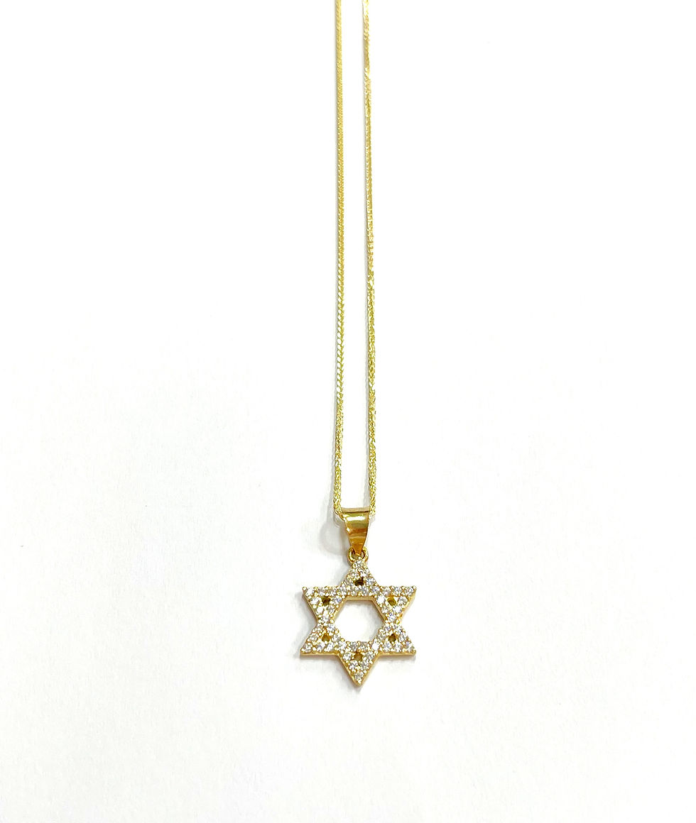 שרשרת מגן דוד משובץ