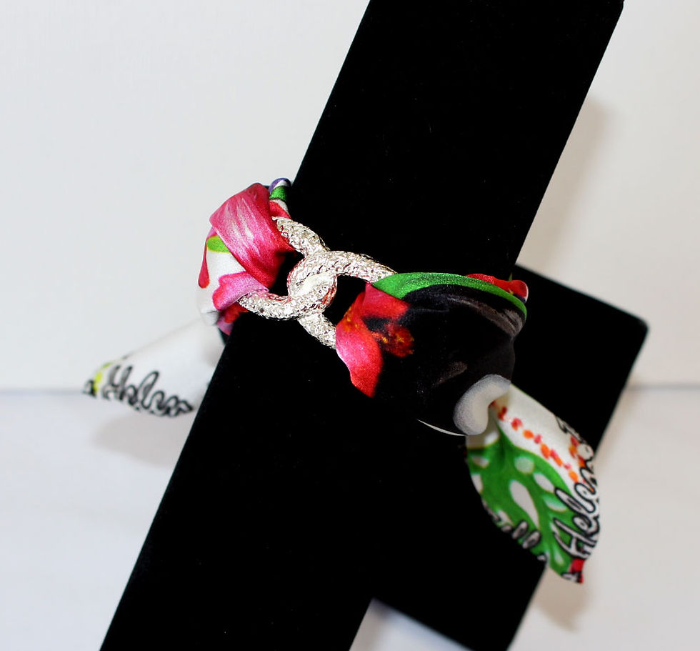 Miniatura: Pulsera tropical de tobillo de seda para jardín