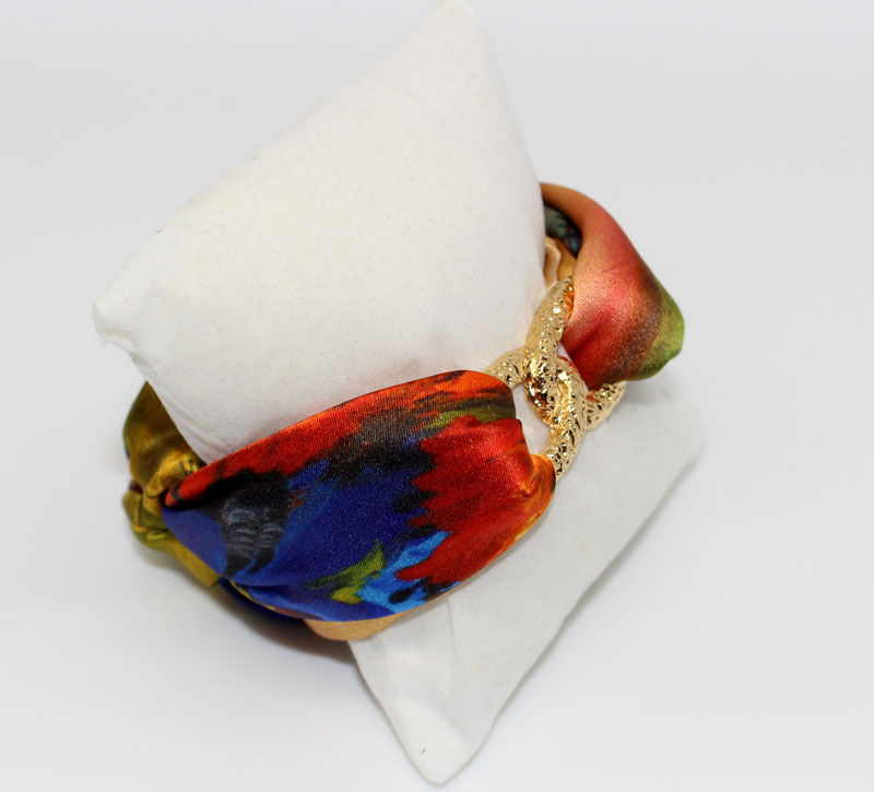 Thumbnail: Tropical Girl silk tie earring & bracelet