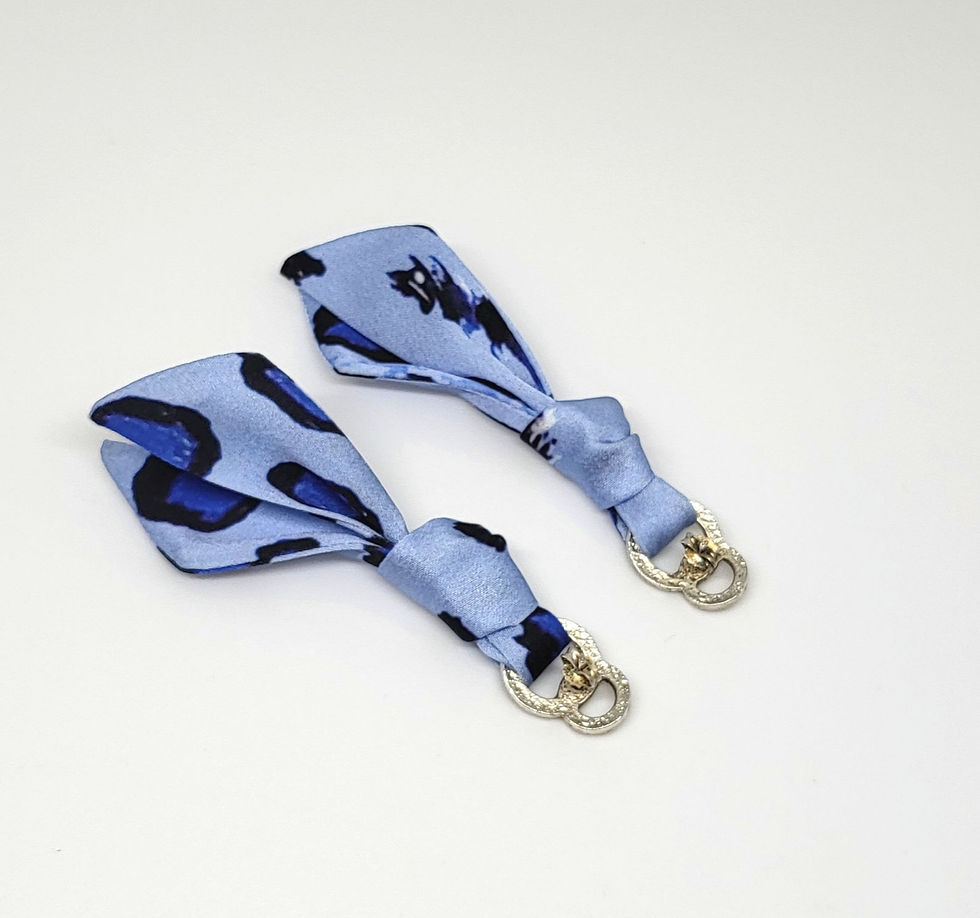 Thumbnail: Sky Blue Leopard tie earring