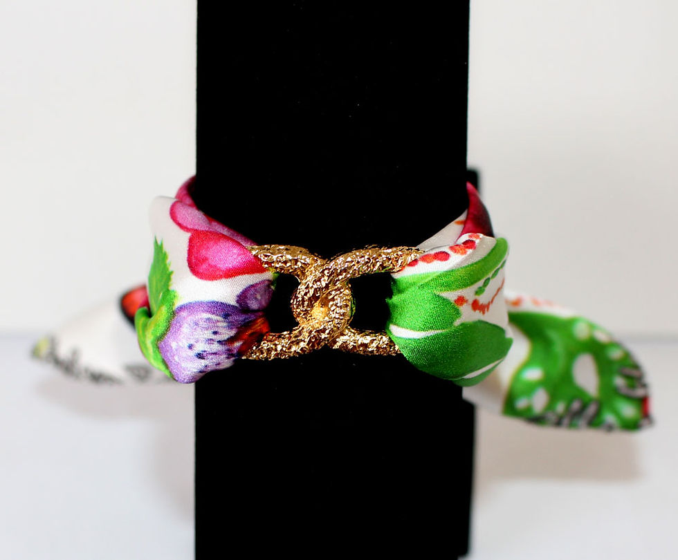 Miniatura: Pulsera de seda Infinity con jardín tropical