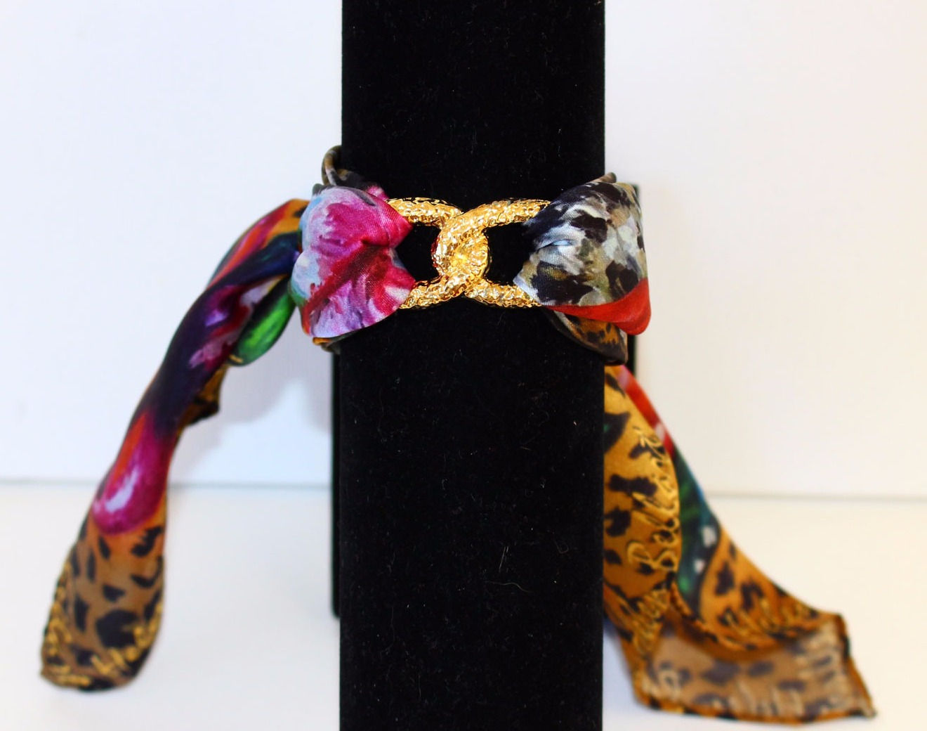 Leopard Infinity silk bracelet