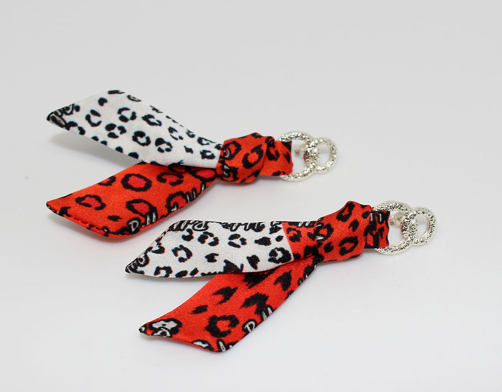 Thumbnail: Orange Leopard tie earring & bracelet