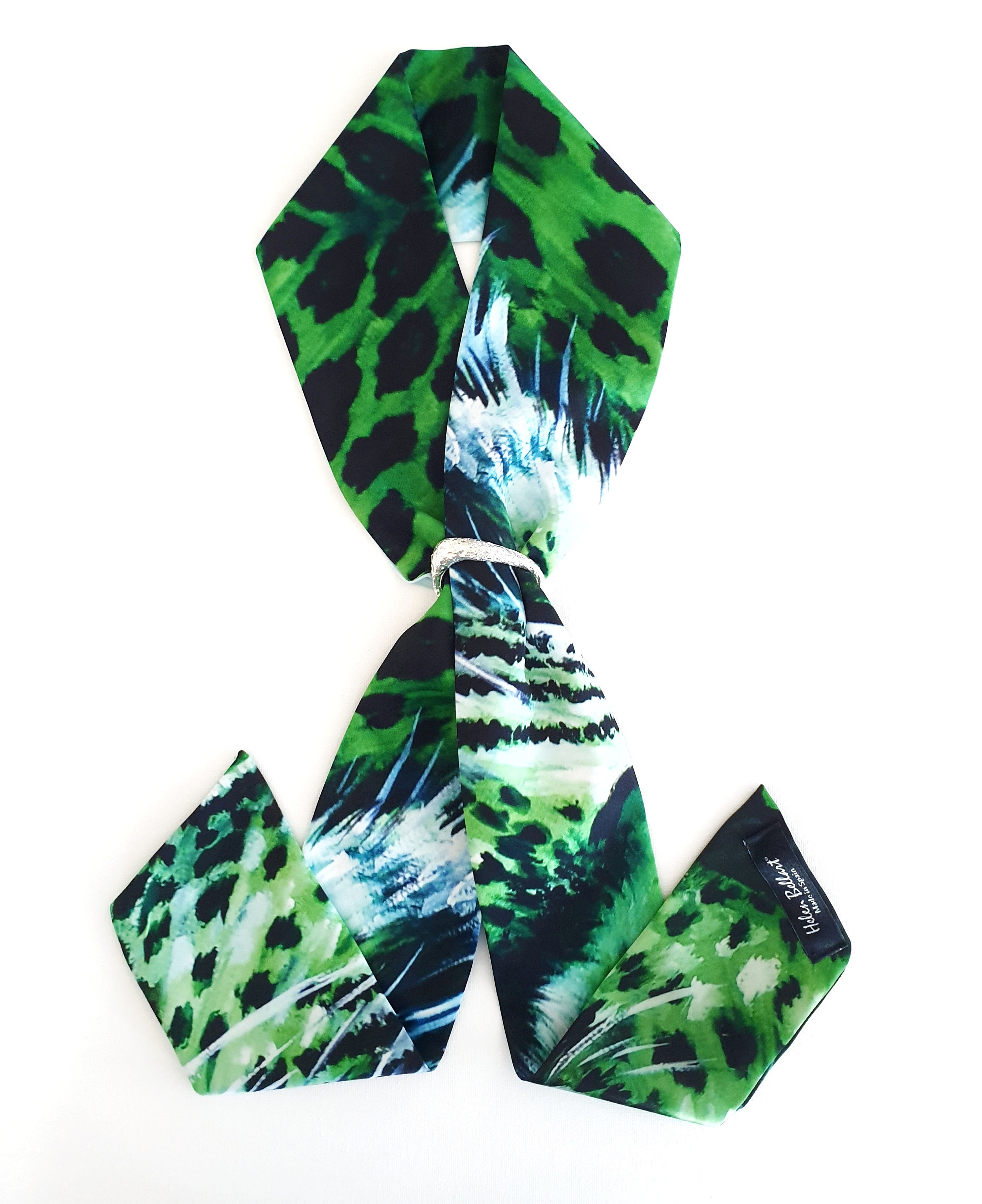 Green Tiger scarf necklace