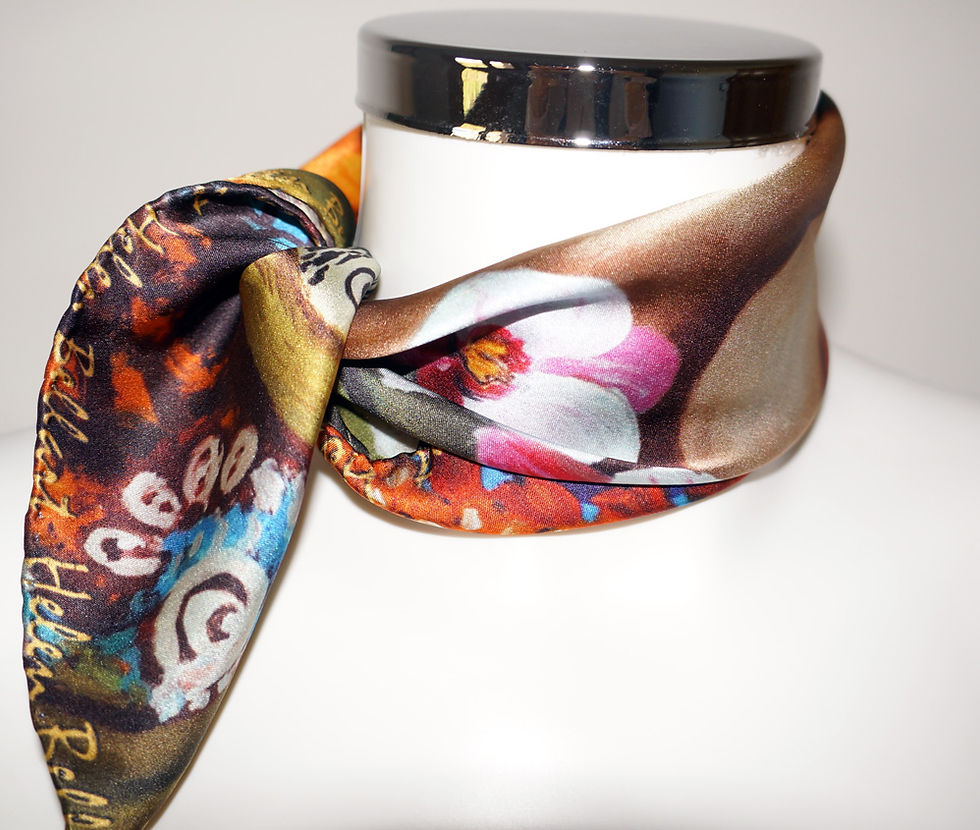 Thumbnail: Tropical girl silk scarf 45x45 cm