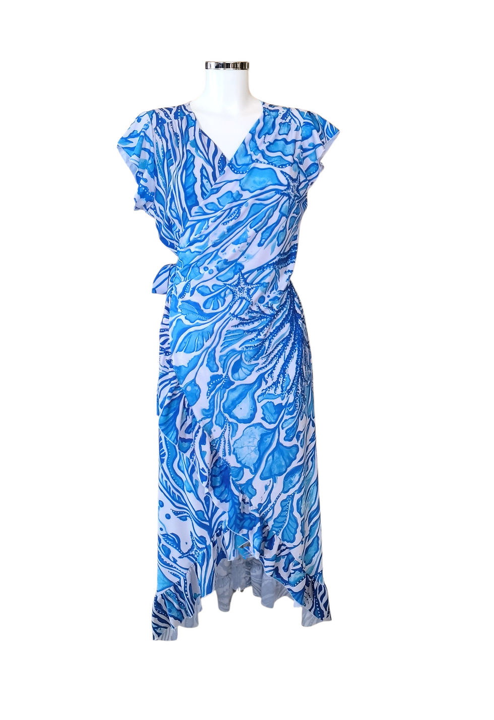 Thumbnail: Blue Coral crossover dress
