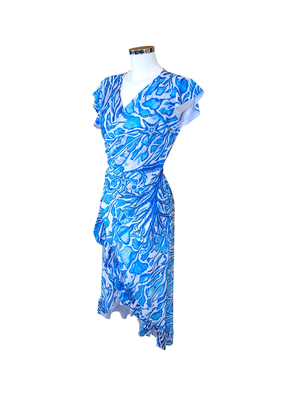 Miniatura: Blue Coral crossover dress