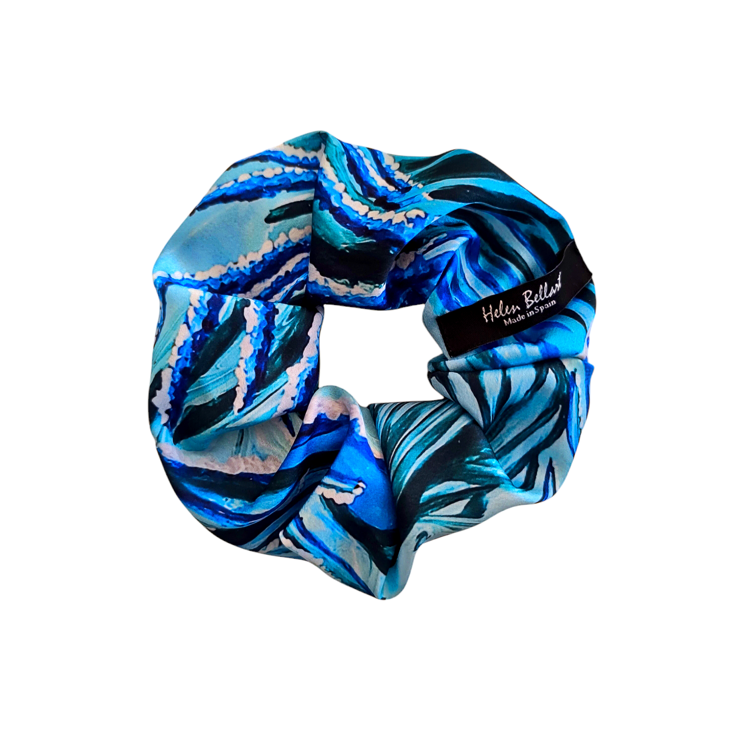 Turquoise coral scrunchie