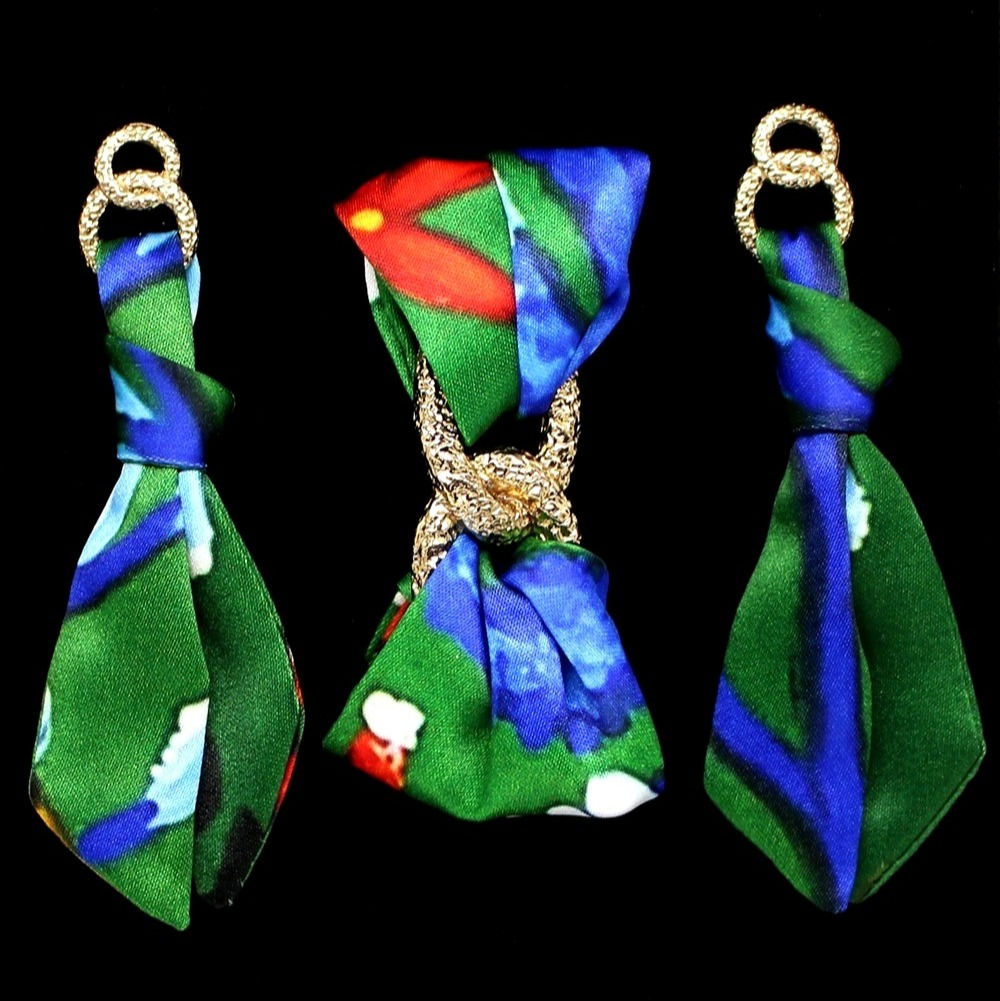 Orange Seahorse tie earring & bracelet