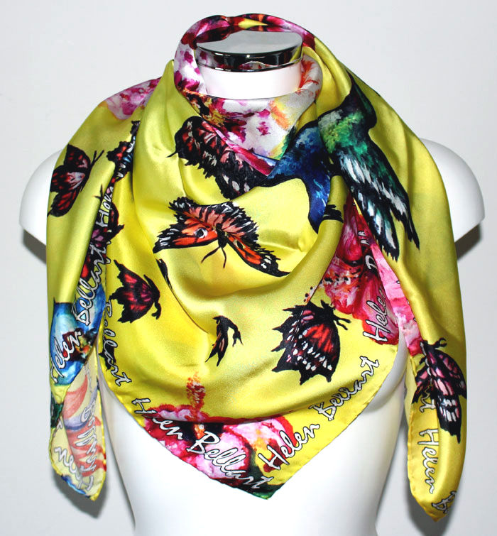 Thumbnail: Butterfly Paradise silk scarf 110x110 cm