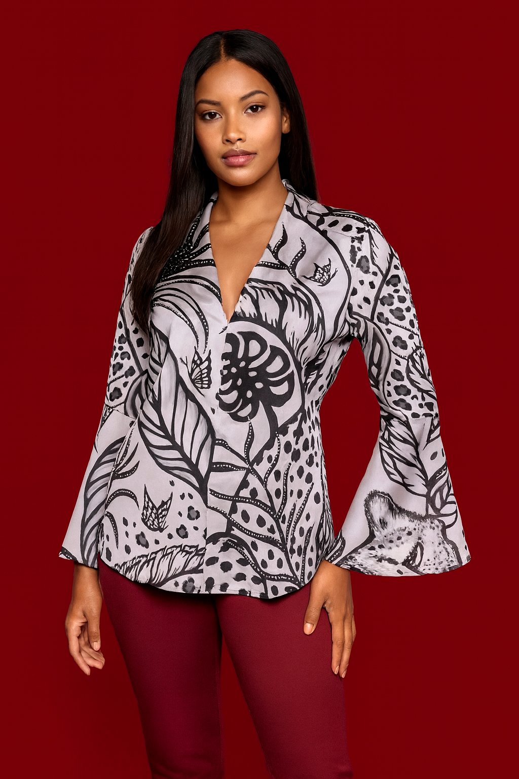 Ghepard long bell sleeve shirt