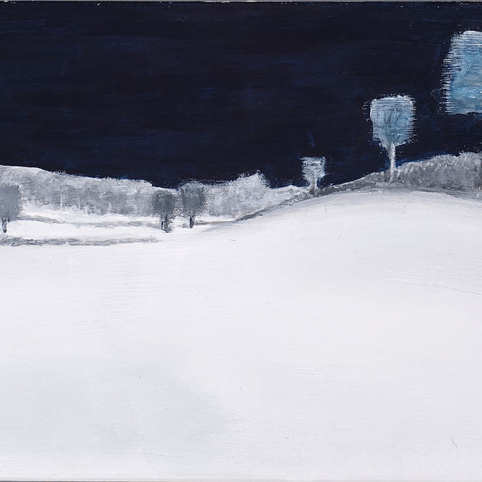 Neige, paysage, hiver, ciel bleu.