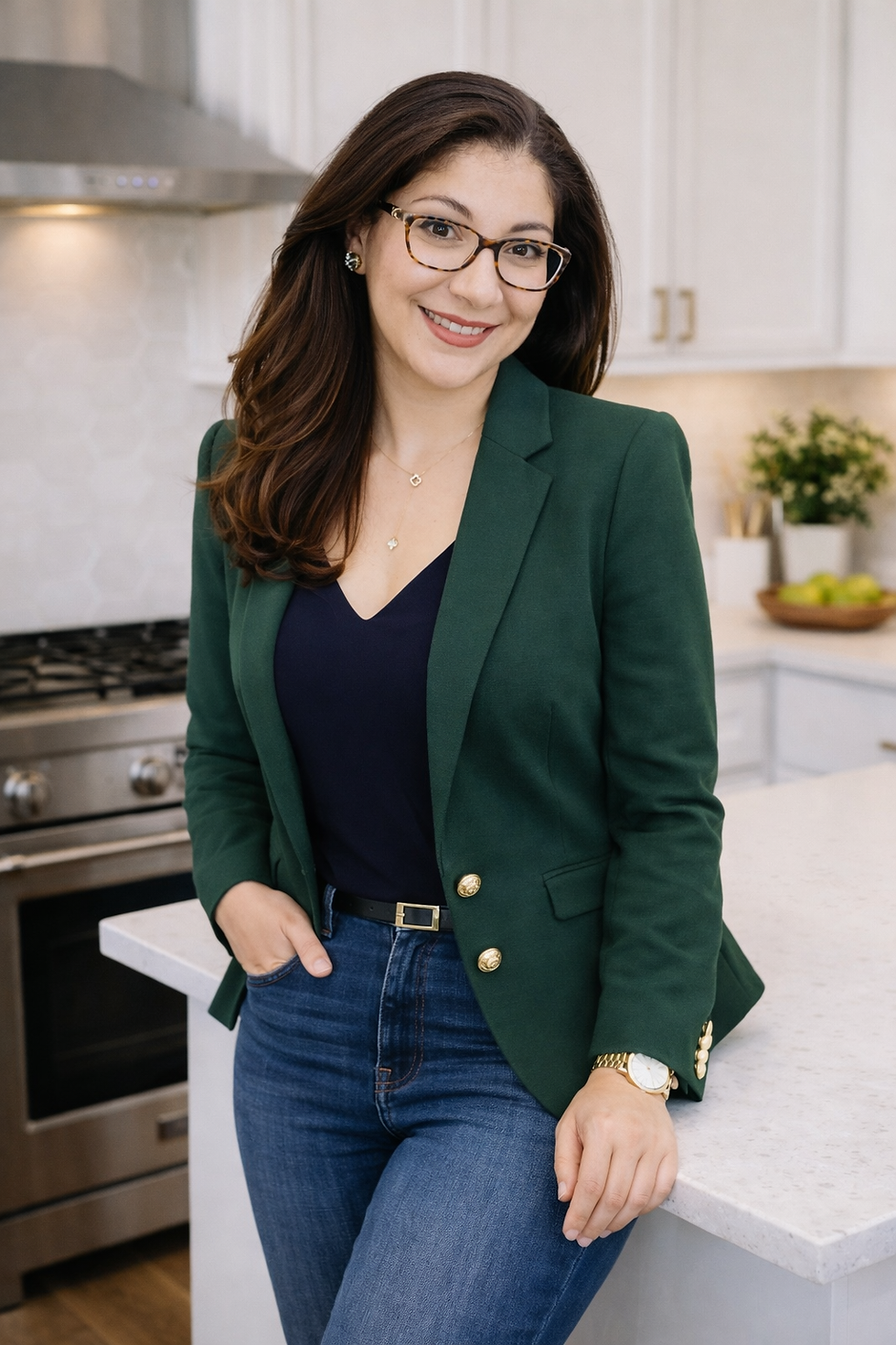 Nathalie Jones, professional home organizer in Tampa Bay, in a styled kitchen — Neat Nathalie & Co.