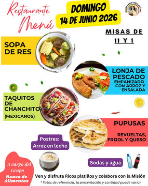 😋 Rico Menú para este Domingo 14 de junio de 2026