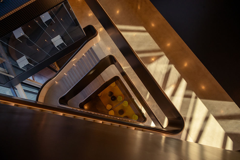 of the center of the CDS stairwells going down to the basement