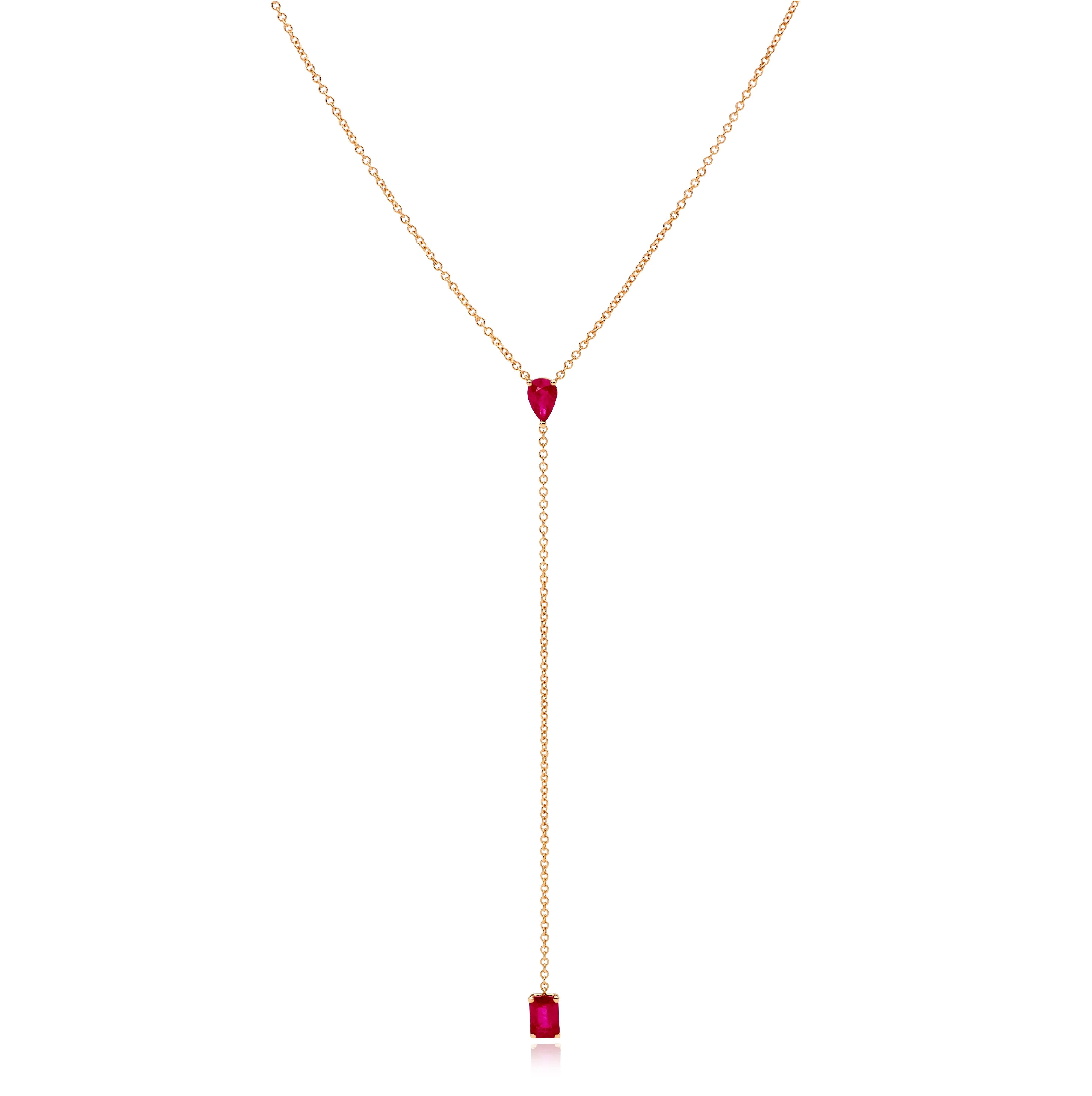 RUBY LARIAT NECKLACE