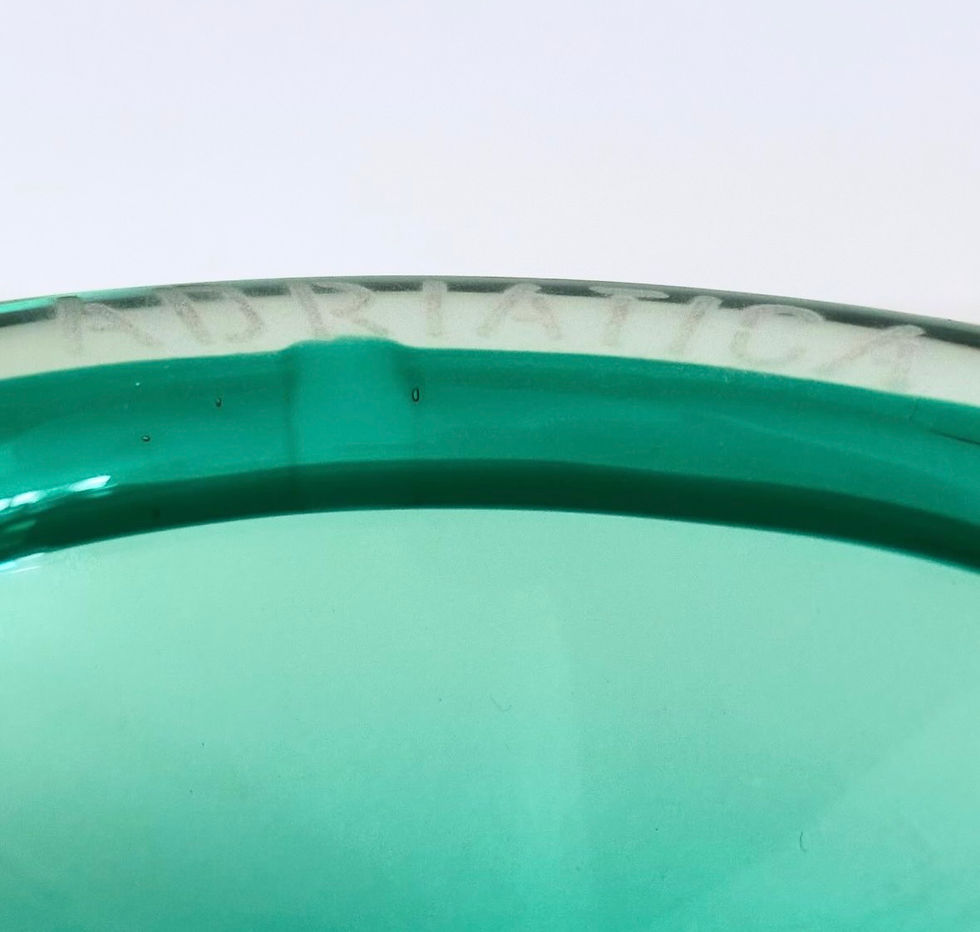 Thumbnail: A Deco Green Glass Ashtray from RMS Adriatic, c.1930