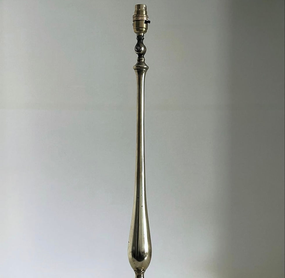 Thumbnail: A Tall Brass Lamp with an Adjustable Light Fitting, c.1910