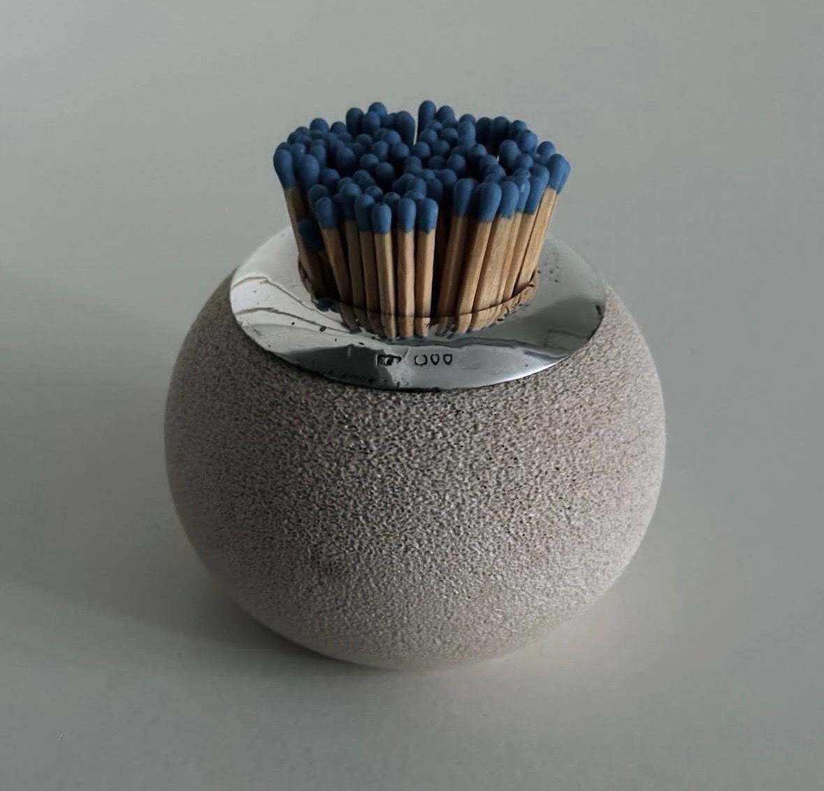 A Stoneware Pottery and Silver Mounted Match Striker, c.1910