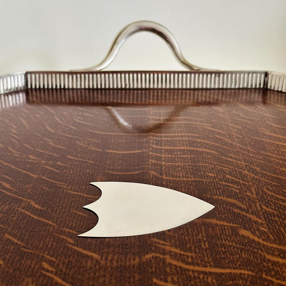 Thumbnail: An Edwardian Oak and Silver Plated Gallery Tray by John Grinsell & Sons, c.1910