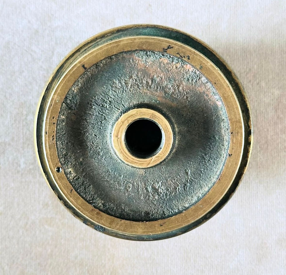 Thumbnail: A 19th Century Bloodstone and Gilt Brass Paperweight, c.1860