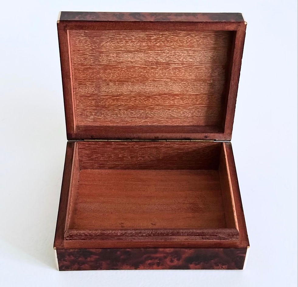 Thumbnail: A Richly Grained Thuya Burl and Bone Box, c.1930