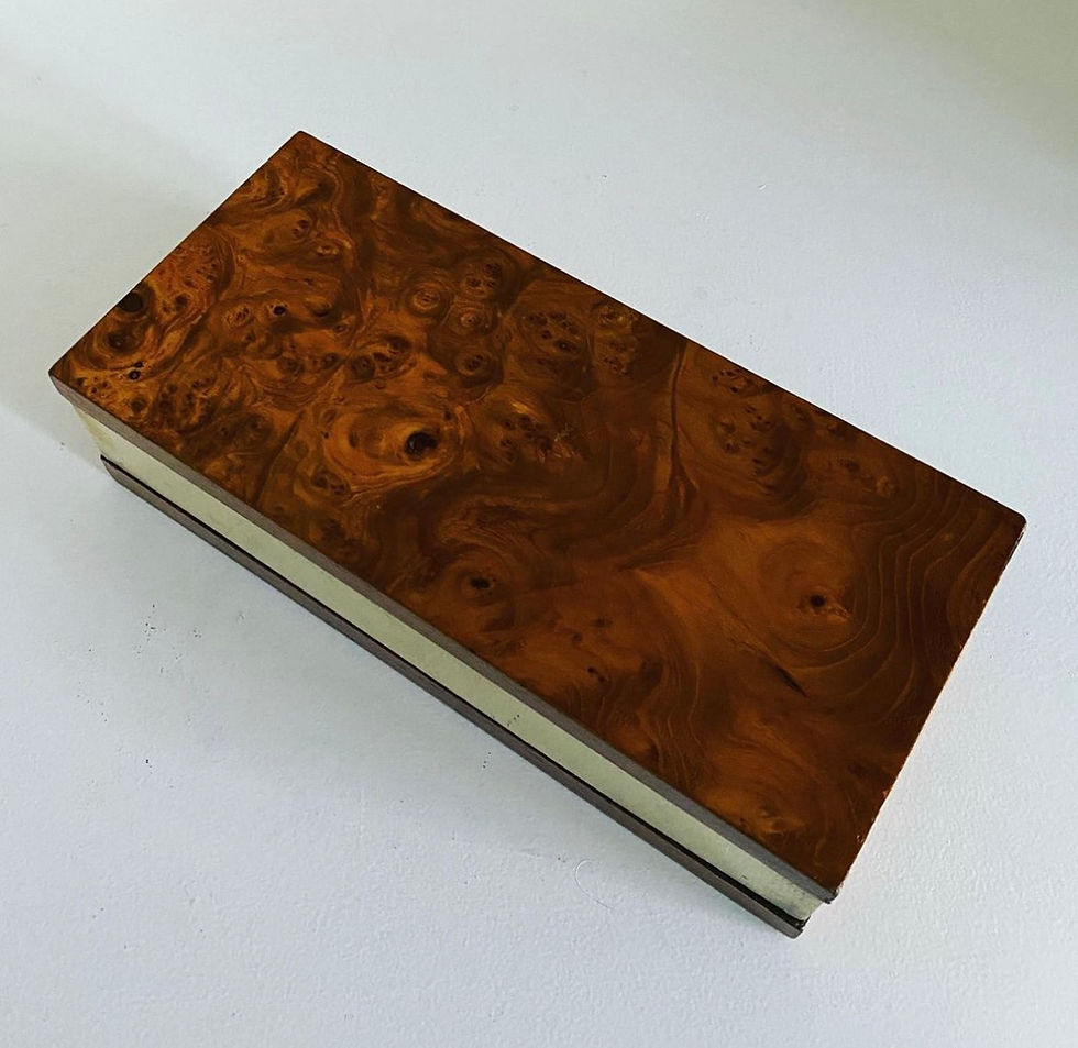 Thumbnail: A Rectangular Brass and Walnut Cigar Box
