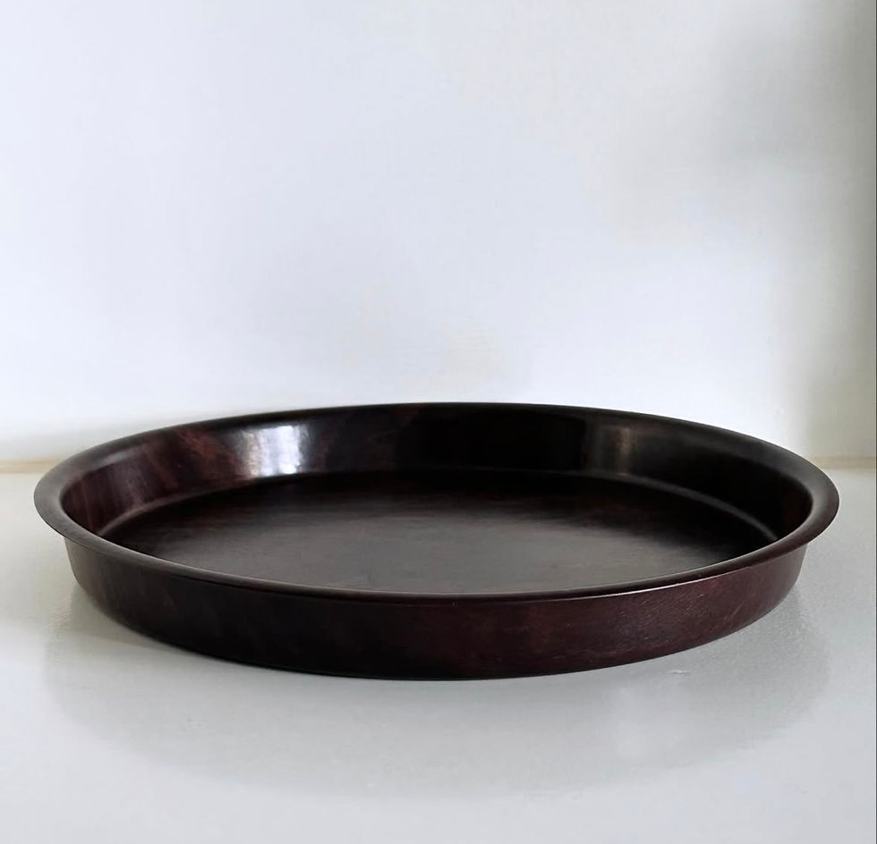Thumbnail: A Deco Circular Oak Drinks Tray by Gaskell & Chambers Ltd of Birmingham, c.1930