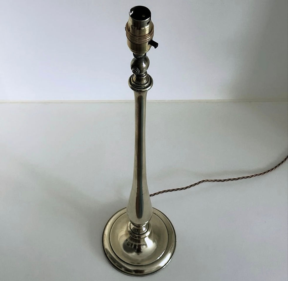 Thumbnail: A Tall Brass Lamp with an Adjustable Light Fitting, c.1910