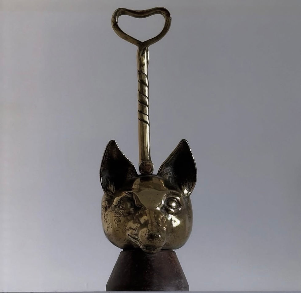Thumbnail: A Brass Fox Mask Doorstop, c.1900