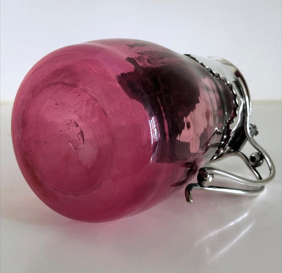 Thumbnail: A Rare Silver Plated and Amethyst Glass Pitcher by Elkington & Co, c.1900